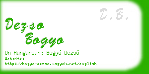 dezso bogyo business card