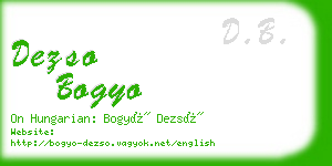 dezso bogyo business card